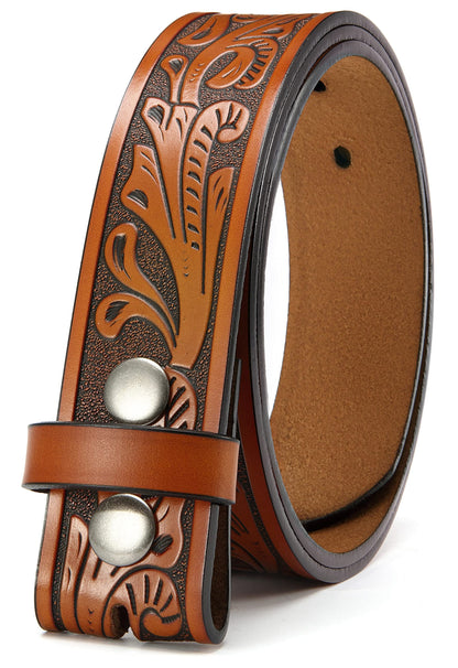 HOTSsumday Western Leather Belt Strap for Men Women Cowboy Cowgirl Leather Mens Belts for Jeans Birthday Christmas Belt Gifts
