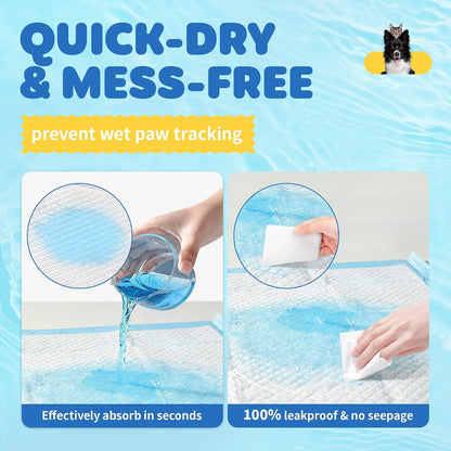 HOTPowools 100-Pack X-Large Puppy Pads - 34'' x 28'' Pee Pads for Dogs Potty Training with Leak-Proof Quick-Dry Design, 6-Layer Wee Wee Pads for Dogs, Blue