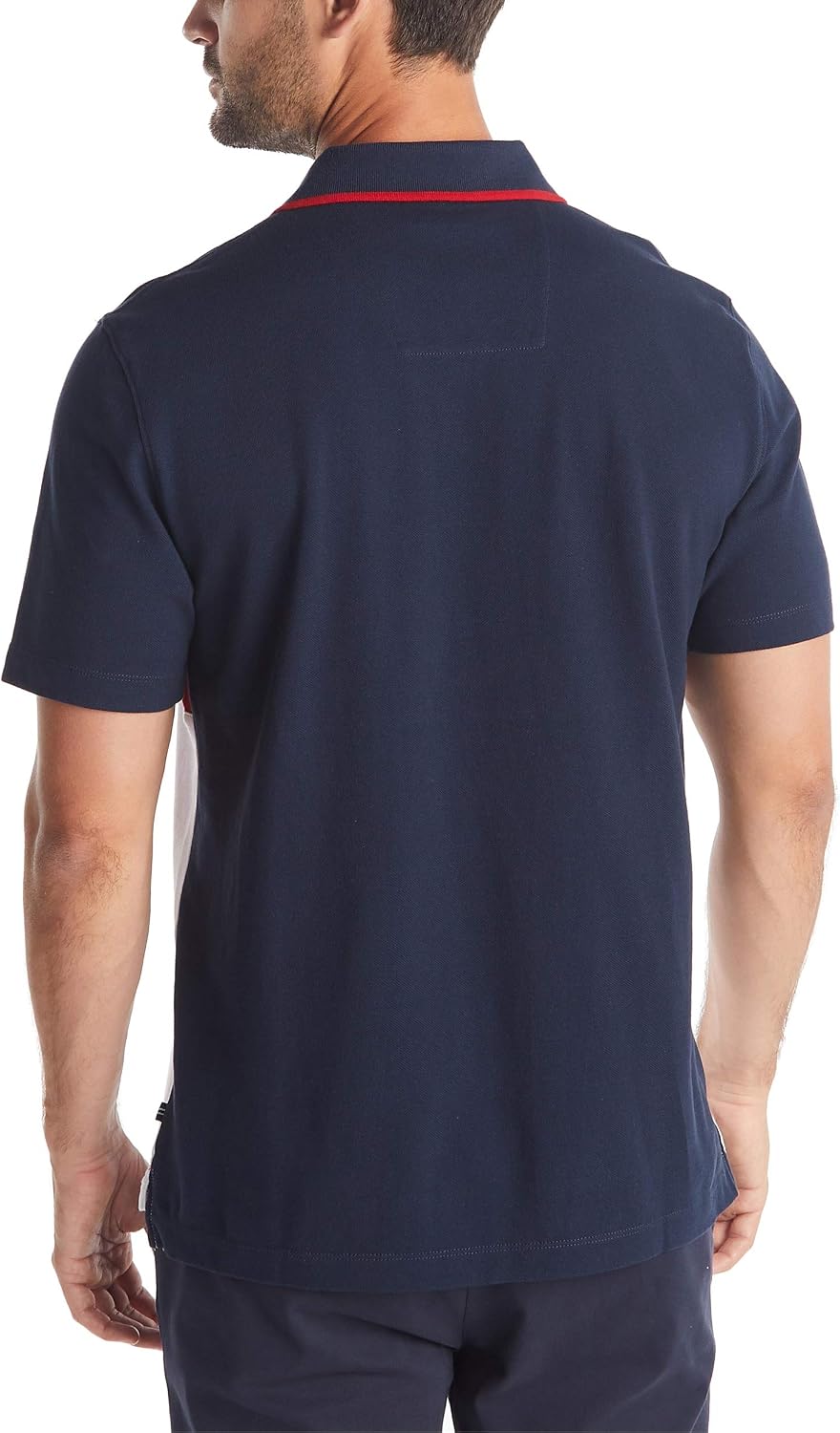 HOTNautica Men's Short Sleeve 100% Cotton Pique Color Block Polo Shirt