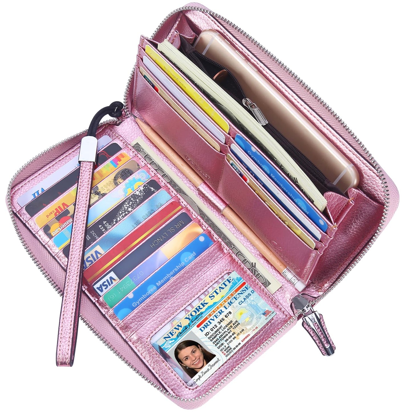 HOTLavemi Small Compact Women Wallet RFID Blocking Genuine Leather Bifold Purse with ID Windows