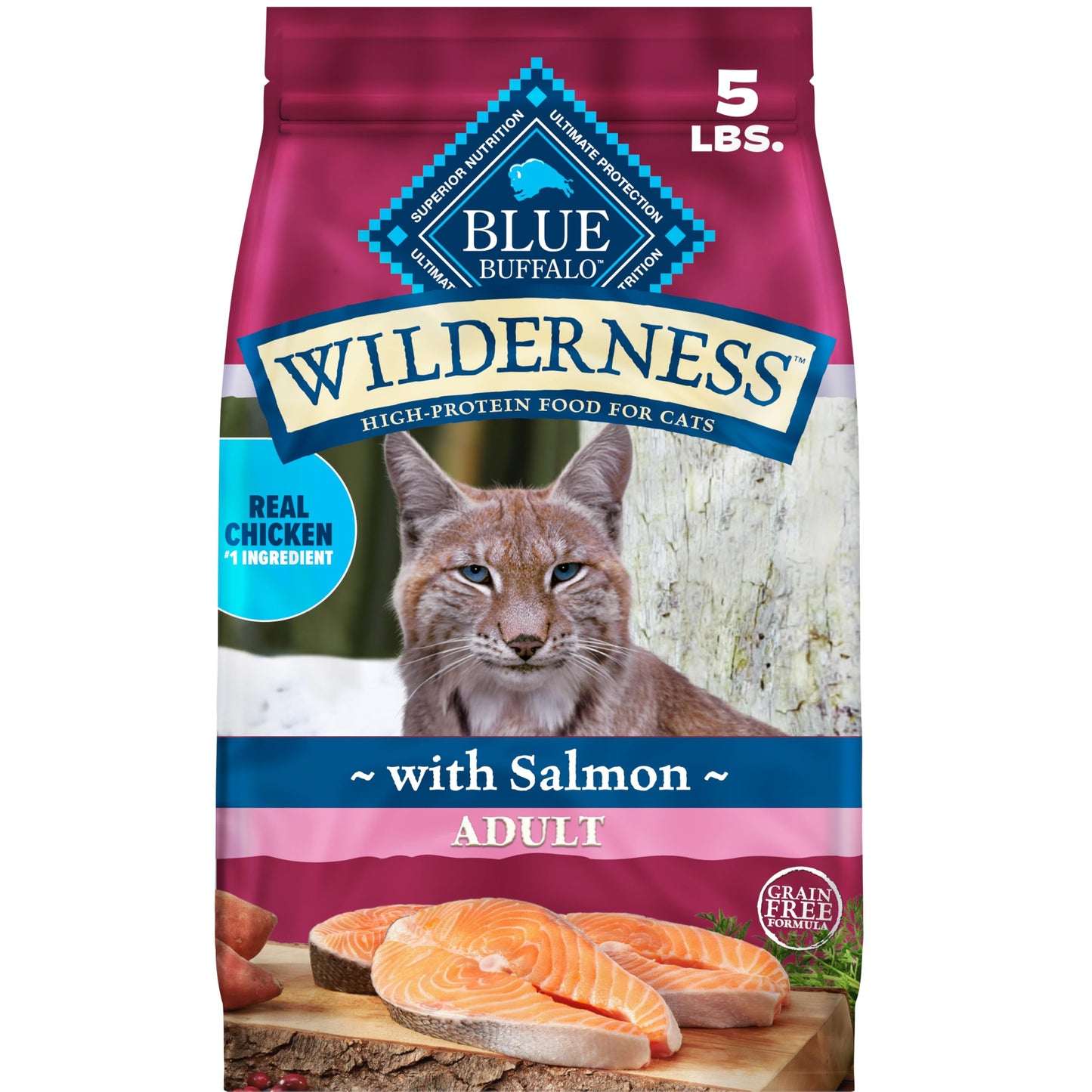 HOTBlue Buffalo Wilderness with Chicken Natural High-Protein Grain-Free Dry Food for Adult Cats, Real Chicken First, Antioxidant-Rich LifeSource Bits Support Immunity, Promotes Strong Muscles, 12 lbs.