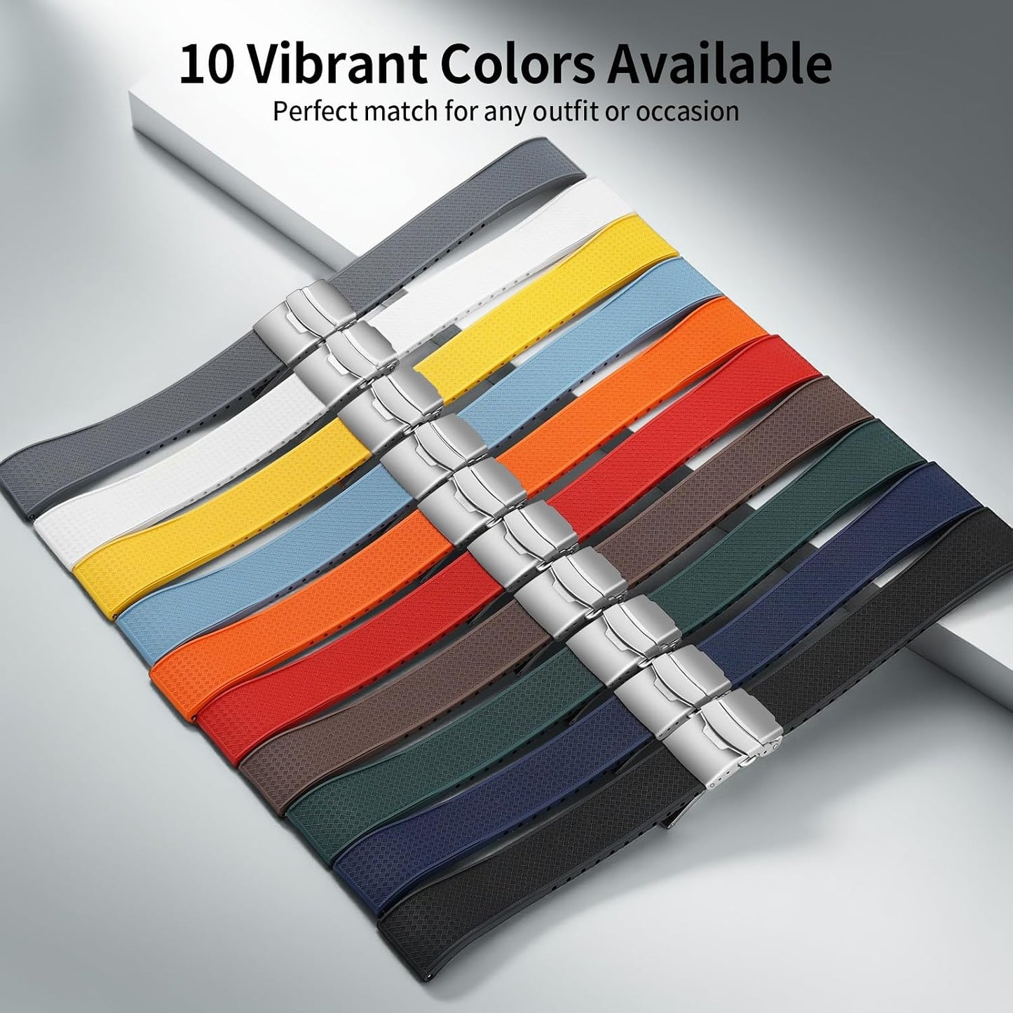 HOTSilicone Watch Band Quick Release Strap FKM Waterproof Watch Bands for Men 20mm 22mm Replacement Strap Sport Rubber Watchband