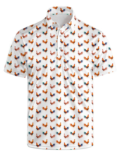HOTGolf Polos for Men Funny Moisture Wicking Golf Shirts Performance Quick-Dry Polo Shirts Short Sleeve