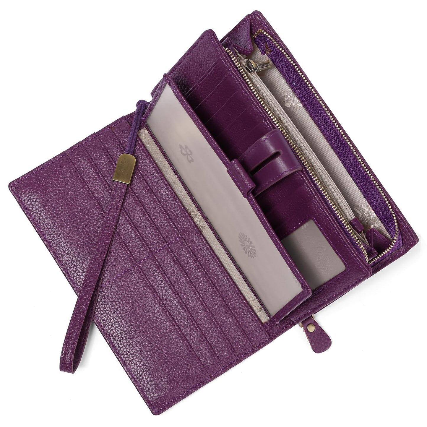 HOTSENDEFN Women's Wallet Large Capacity RFID Blocking Leather Wallets Credit Cards Organizer with Checkbook Holder