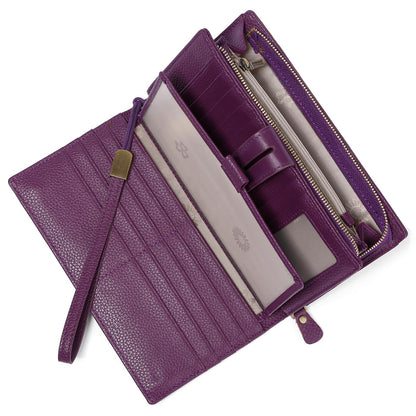 HOTSENDEFN Women's Wallet Large Capacity RFID Blocking Leather Wallets Credit Cards Organizer with Checkbook Holder