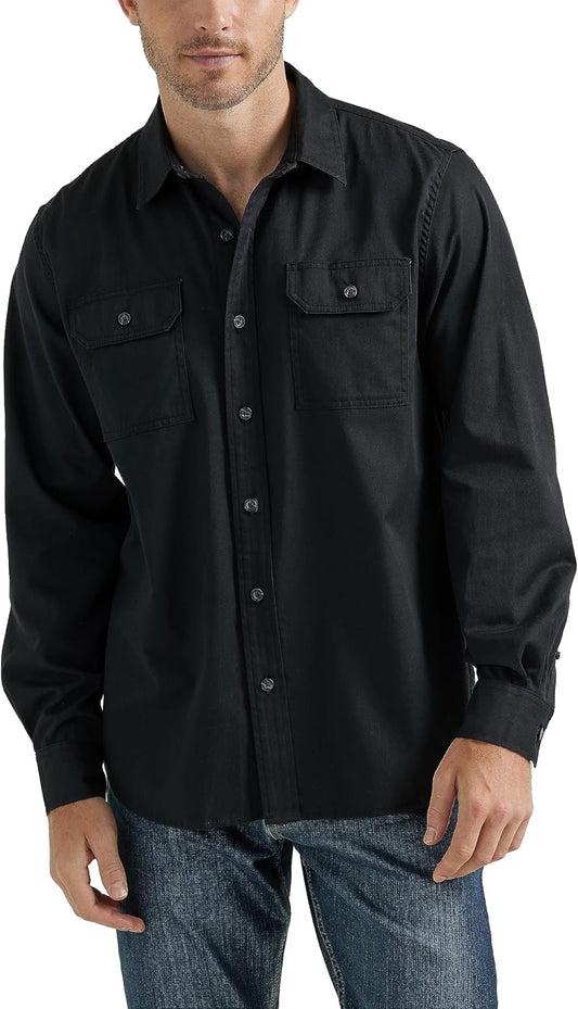 HOTWrangler Authentics Men's Long Sleeve Classic Woven Shirt