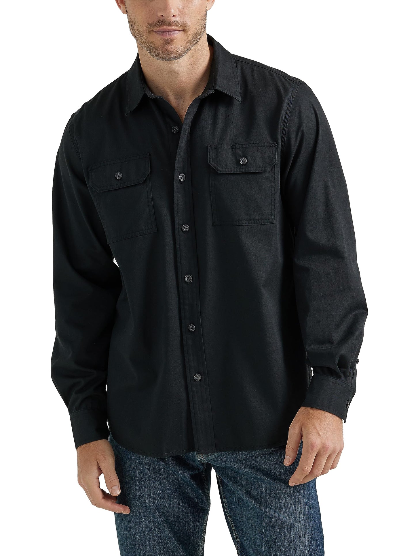 HOTWrangler Authentics Men's Long Sleeve Classic Woven Shirt