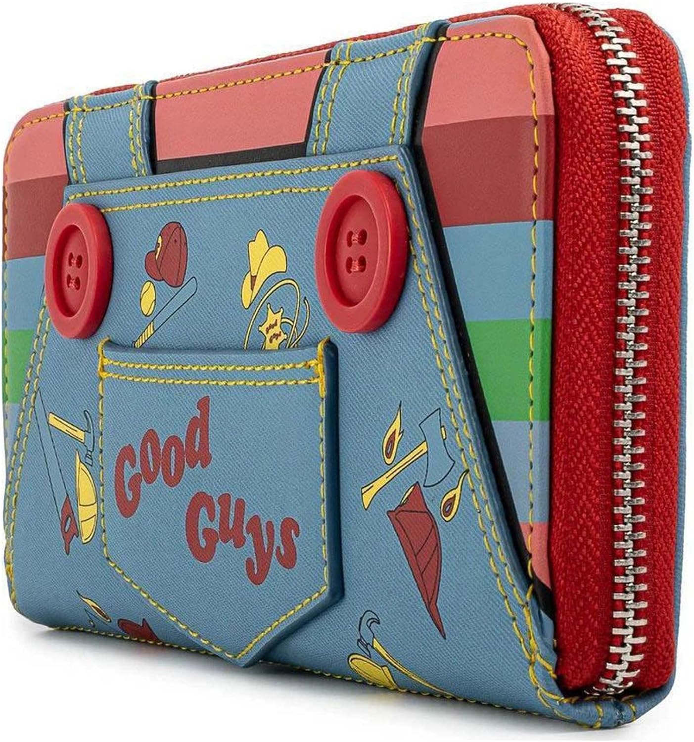 HOTLoungefly Childs Play Chucky Good Guys Doll Cosplay Zip Around Wallet Licensed