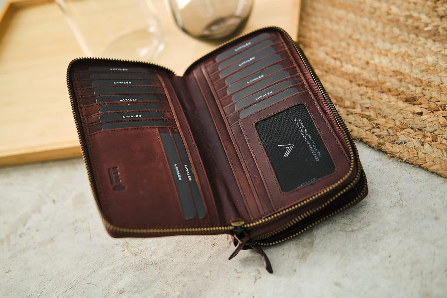 HOTLeather RFID Wallet Women – Modern RFID Womens Wallet- Big Multiple Compartments – Credit Card Holder – Handcrafted Genuine Leather -Carteras de Mujer Piel