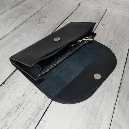 HOTINGVARR Leather Long Wallet for Women, Handmade wallet, Leather Purse, Gift for her (Black)