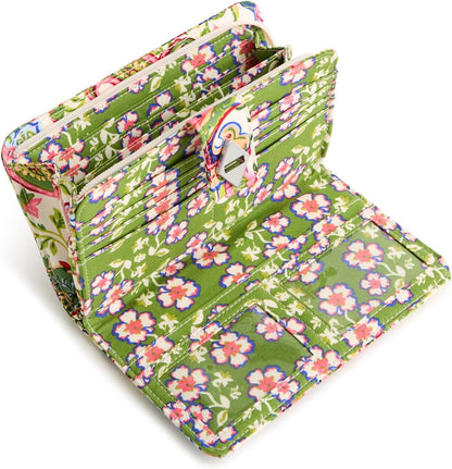 HOTVera Bradley Women's Premium Cotton Turnlock Wallet – Vibrant Paisley