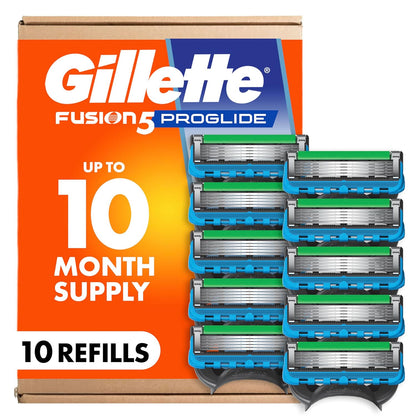 HOTGillette Fusion5 ProGlide Men's 5-Blade Razor Blade Refills with Precision Trimmer, 10 Count