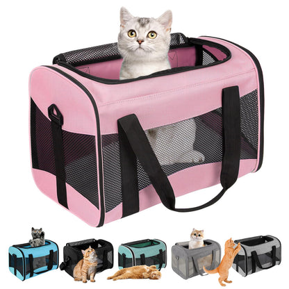 HOTCat Dog Carriers Soft-Sided Pet Carrier Large Cats for Medium Big Cat Small Dog Puppy up to 16lbs TSA Airline Approved Animal Collapsible Cat Carrier Carriers Travel Carrier Cat Bag (17x11x11)