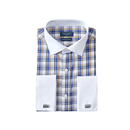 HOTYear In Year Out French Cuff Wrinkle Free Dress Shirt for Men Regular Fit Long Sleeve Wrinkle Resistant Shirt