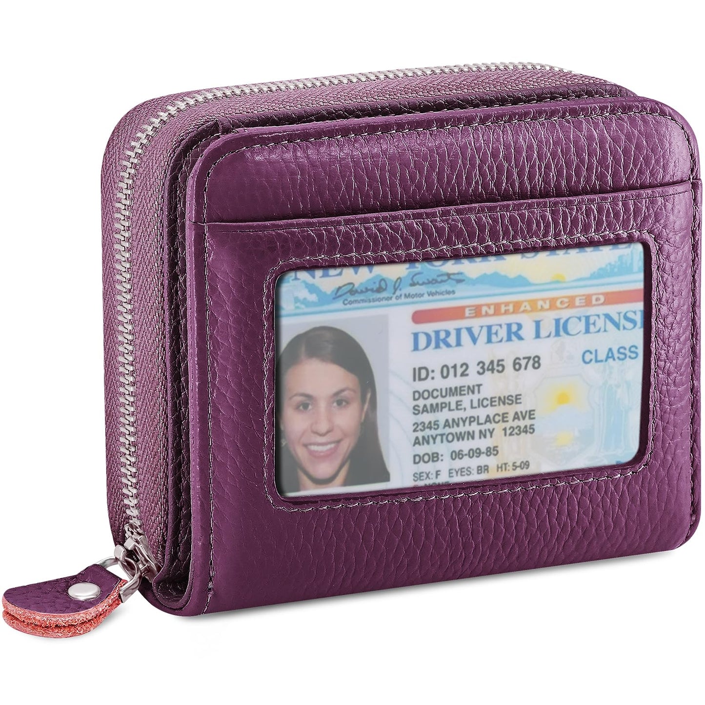 HOTGenuine Leather Wallet for Women & Men, RFID Blocking Bifold with ID Window and Multiple Card Pockets (Aa-Light pink)