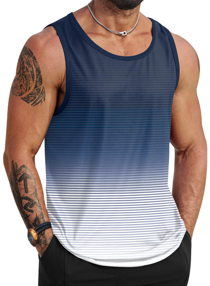 HOTVOGSTART Mens Hawaiian Beach Tank Tops Summer Vacation Muscle Top Graphic Sleeveless Shirts (S-3XL)