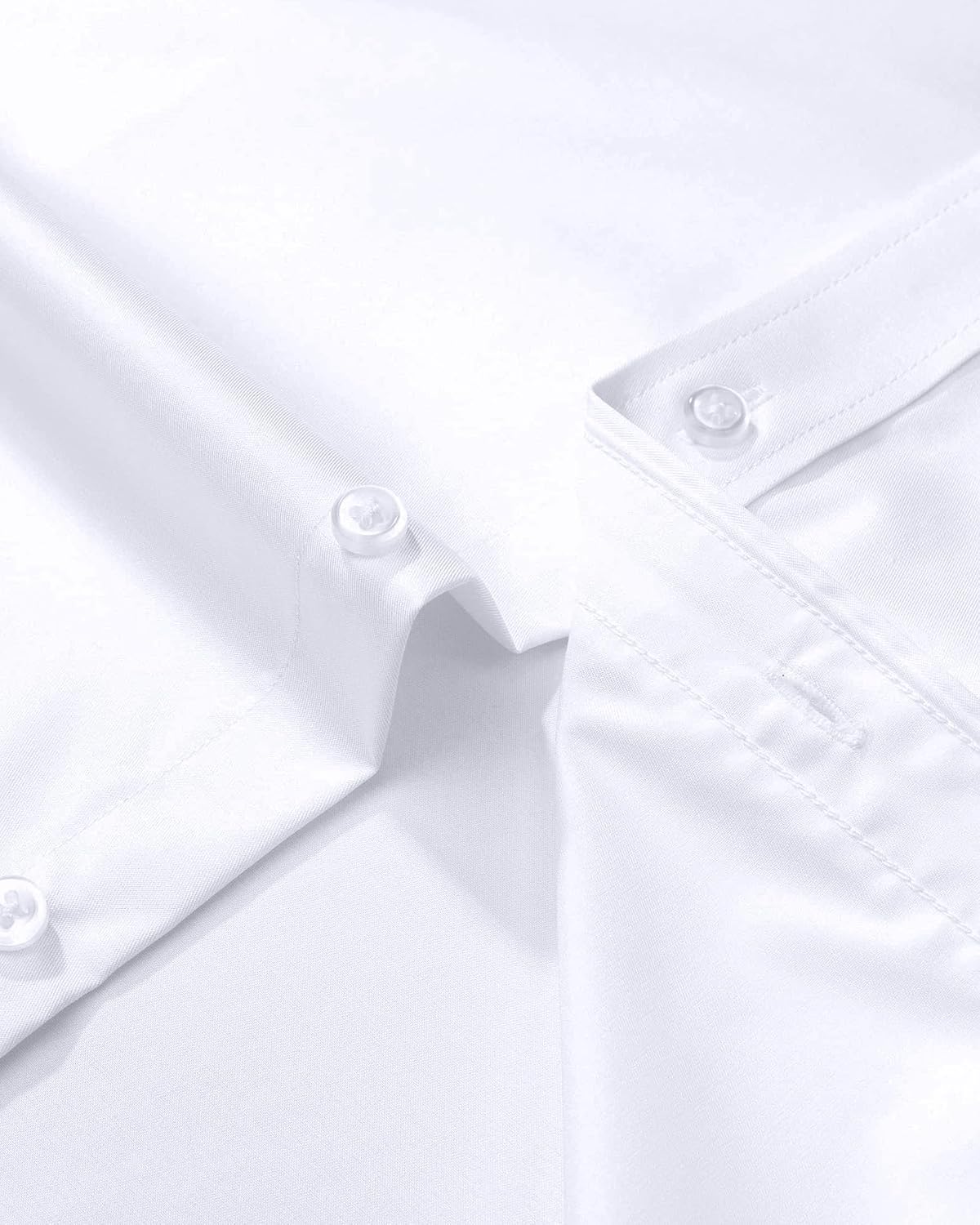 HOTAlimens & Gentle Men's Dress Shirts Long Sleeve Wrinkle-Free Stretch Shirts Solid Formal Button Down Shirt with Pocket