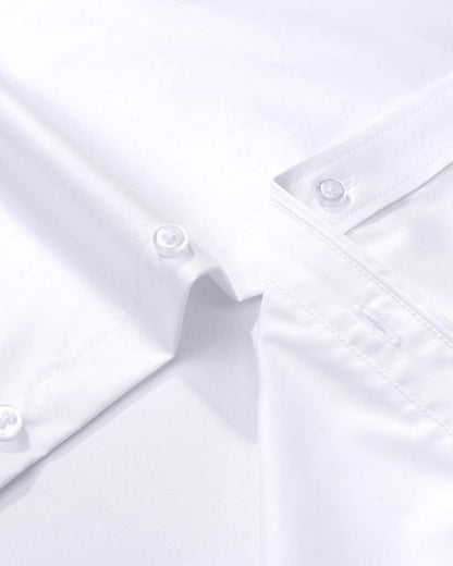 HOTAlimens & Gentle Men's Dress Shirts Long Sleeve Wrinkle-Free Stretch Shirts Solid Formal Button Down Shirt with Pocket