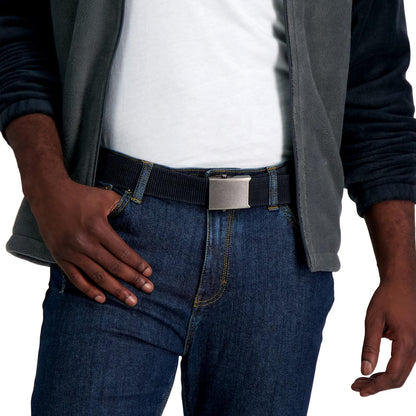 HOTColumbia Men's Military Plaque Buckle Fabric Belt- One Size 42" Length - Everyday and Outdoor Wear