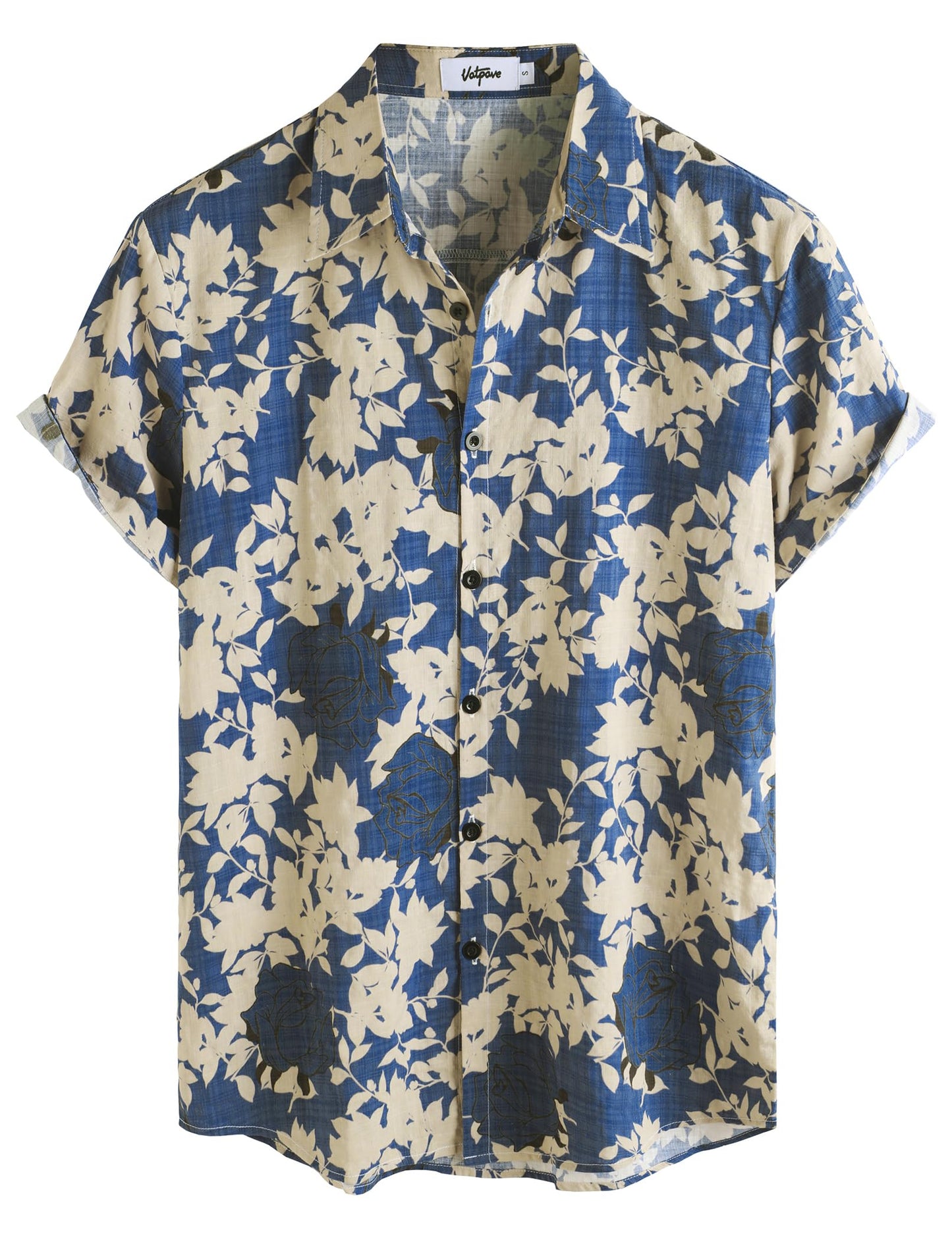 HOTVATPAVE Mens Casual Short Sleeve Button Down Shirts Regular Fit Hawaiian Summer Shirt