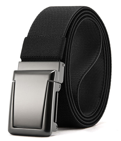HOTCHAOREN Tactical Belt Men - 1.5" Stretch Work Belt with Zin Alloy Buckle | Quick Release Flip Buckle, Heavy Duty for Military EMT EMS Hiking, Stretchy Nylon
