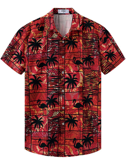 HOTKYKU Hawaiian Shirt for Men: Beach Vacation Summer Short Sleeve Button Down Mens Shirts Casual Stylish