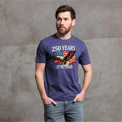 HOTSilver Lake T-shirts 250 Years US Independence Day T-Shirt 4th of July 1776-2026 Patriotic Tee