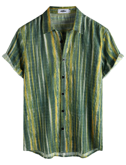 HOTVATPAVE Mens Casual Short Sleeve Button Down Shirts Regular Fit Hawaiian Summer Shirt