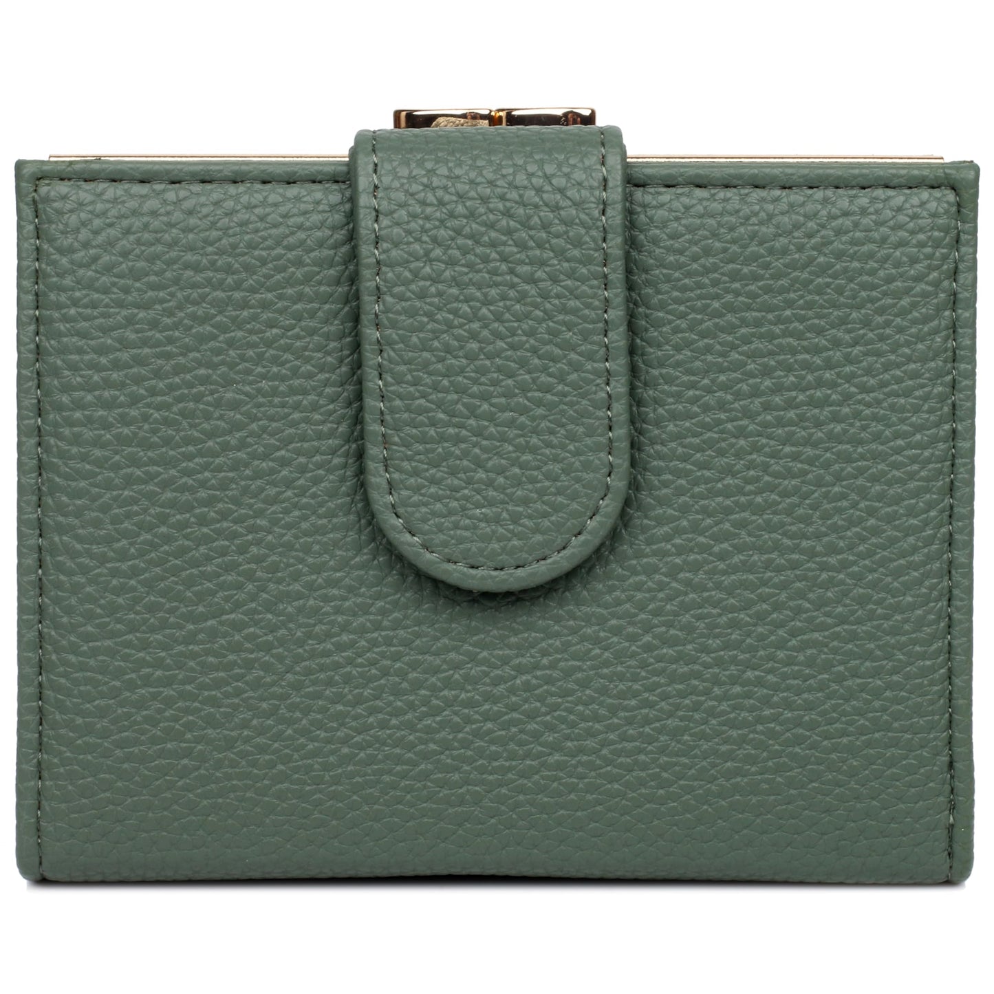 HOTJulia Buxton Women's RFID Blocking Wallet with 16 Card Slots & Coin Pocket, Snap Closure Trifold Purse Organizer,Classic Sage