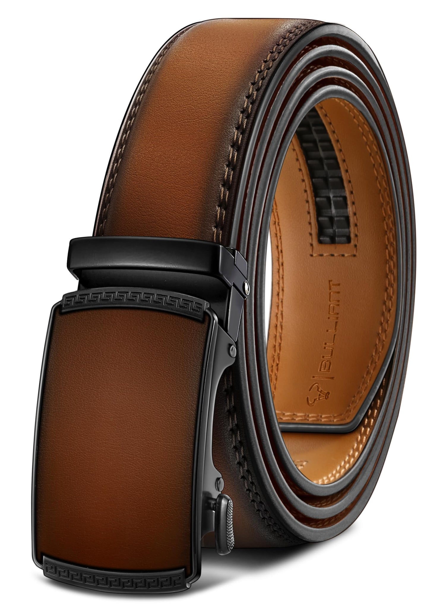 HOTBULLIANT Men's Belt,Slide Ratchet Belt Adjsutable For Men Suit Casual Jeans Gift Boxed,Trim To Fit