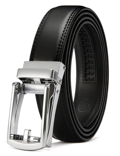 HOTCHAOREN Mens Dress Belt - Ratchet Belt Leather 1 1/4" Comfort Click - Perfect Companion to Mens Dress Shoes