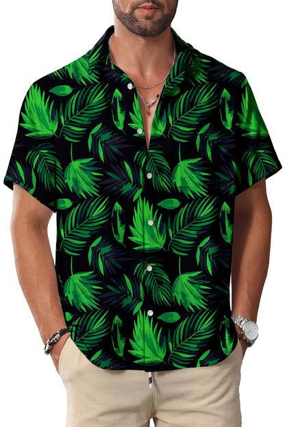 HOTKYKU Hawaiian Shirt for Men: Beach Vacation Summer Short Sleeve Button Down Mens Shirts Casual Stylish
