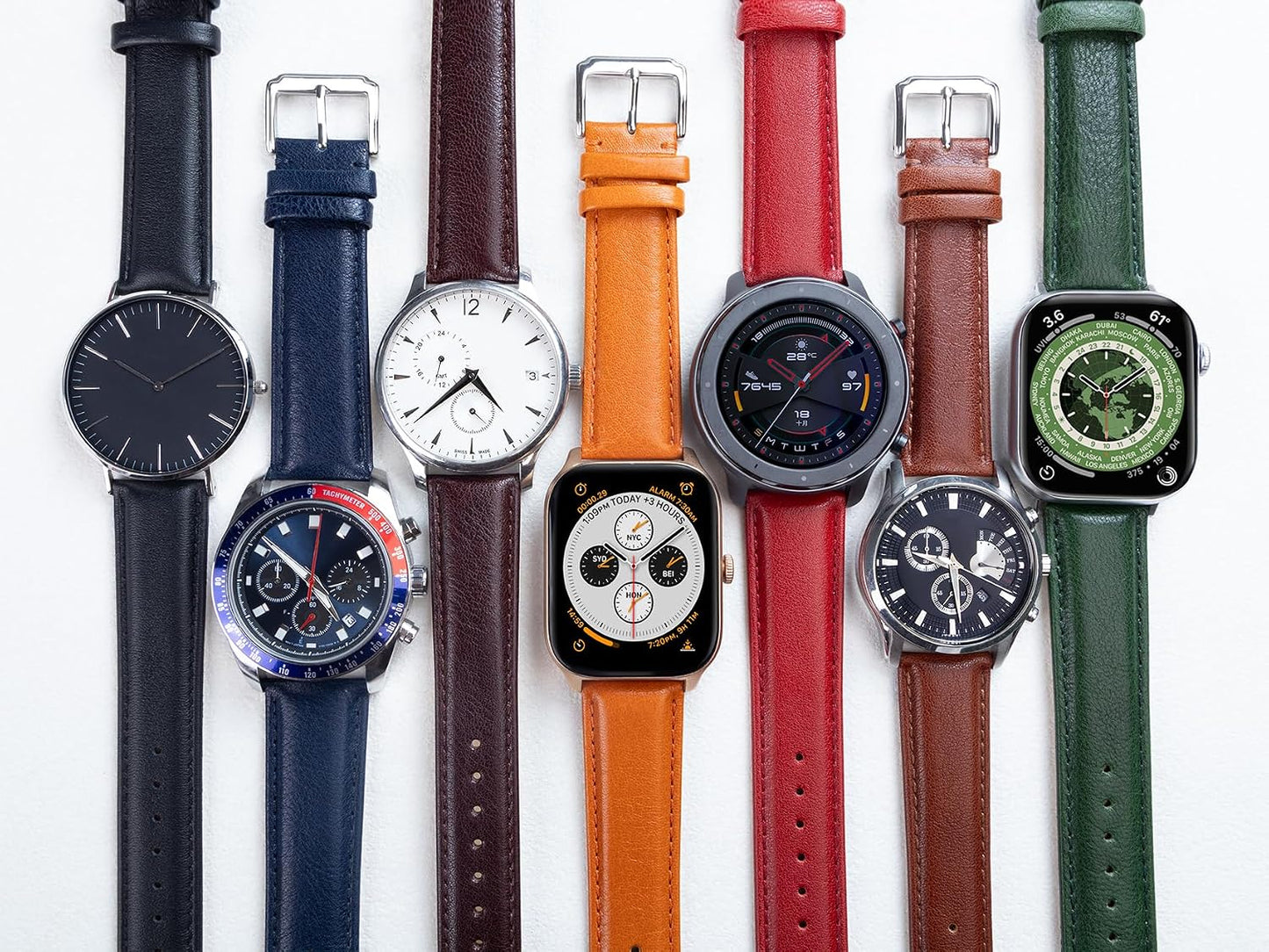 HOT14mm 16mm 18mm 20mm 22mm Calf Leather Watch Band, Extra Soft Watch Strap for Men Women