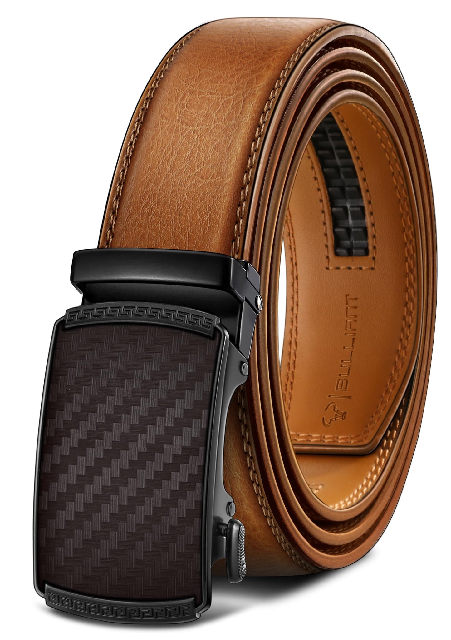HOTBULLIANT Men's Belt,Slide Ratchet Belt Adjsutable For Men Suit Casual Jeans Gift Boxed,Trim To Fit