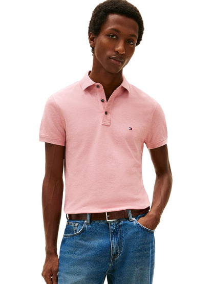 HOTTommy Hilfiger Men's Short Sleeve Polo Shirts in Slim Fit with Stretch and Organic Pique Cotton