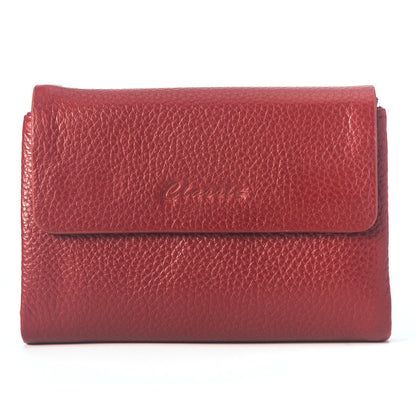 HOTBifold Wallet for Women Genuine Leather, [Large Capacity] [Magnetic Closure] Female Ladies Wallet Card Holder with ID Window, Zipper Coin Pockets (Burgundy)