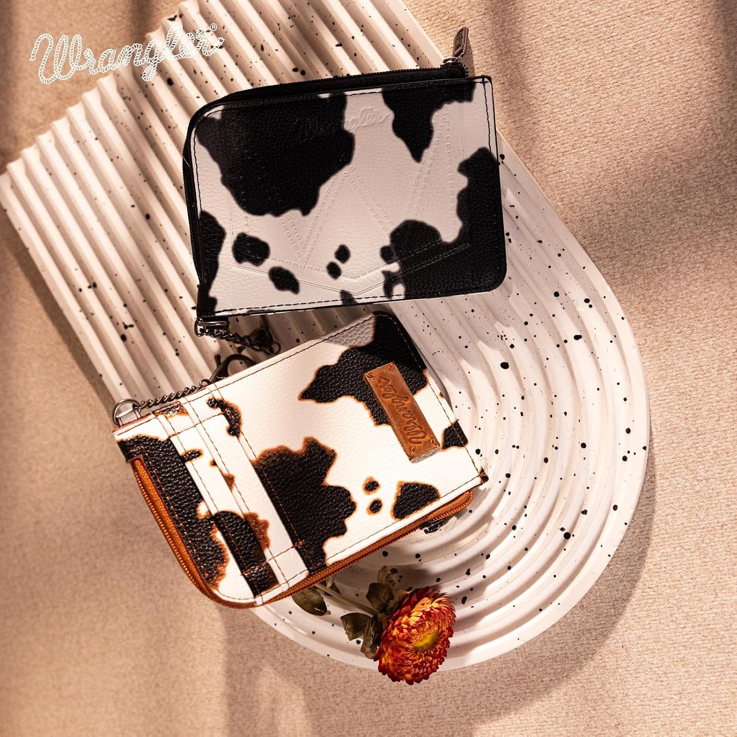 HOTMontana West Wrangler Cow Print Wallets for Women Boho Western Card Holder WG133-W005BK