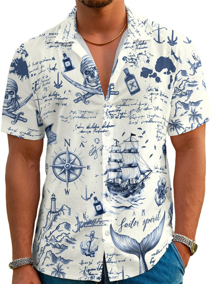 HOTDFZ Funny Hawaiian Shirts for Men Summer Beach Short Sleeve Button Down Shirt Theme Party Shirt