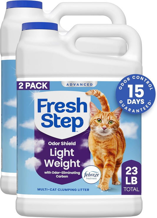 HOTFresh Step Advanced Odor Shield Light Weight Multi Cat Clumping Litter with Febreze Freshness, Ammonia Block Technology, 11.5 lb. Jug, Pack of 2