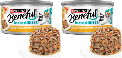HOTBeneful Purina Small Breed Wet Dog Food Variety Pack, IncrediBites With Real Beef, Chicken and Salmon - (Pack of 30) 3 Oz. Cans