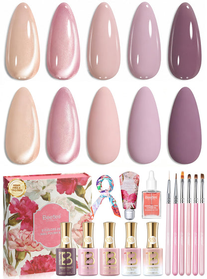 HOTBeetles Gel Nail Polish Kit with U V Light - 80Pcs 55 Colors Gel Nail Kit | Color Enchantment with Everything Base Top Coat Beginner Starter at Home Nails Kit Manicure DIY Salon Tools Gifts for Women