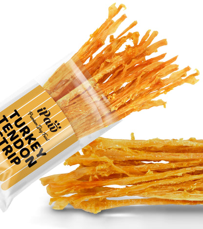 HOTiPaw Turkey Tendon for Dogs, All Natural Human Grade Puppy Chew, Strips | Single Protein, Hypoallergenic, Grain free, Rawhide Alternative Dog Treats, US-Sourced Turkey