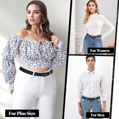 HOTJASGOOD 3/4/5/6 Pack No Show Stretch Belts for Women Invisible Elastic Belt for Jeans Pants Shirt Sweater Tuck Band