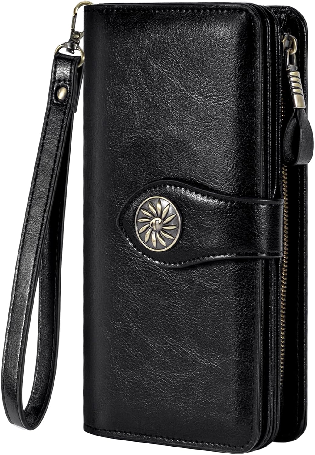 HOTTravelambo Women's Wallet RFID Blocking Credit Card Holder Large Capacity Wristlet Leather Wallets Purse