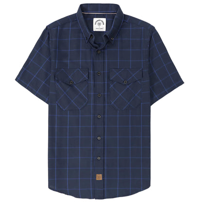 HOTDubinik® Mens Short Sleeve Button Down Two Pockets Soft Vintage Regular Fit Vintage Fishing Casual Shirts