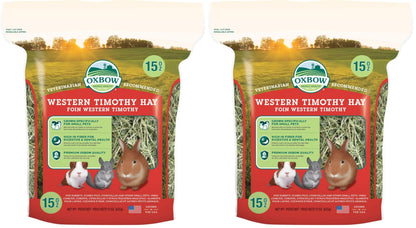 HOTOxbow Western Timothy Hay, Rabbit & Guinea Pig Hay, High Fiber, USA, 90 oz | Oxbow Timothy Hay, Bunny Hay For Rabbits, Guinea Pigs, Bunnies and Chinchillas, Hand-Sorted, De-Dusted, Made in USA