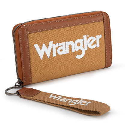 HOTMontana West X Wrangler Wristlet Wallets for Women Classic Retro Wallet Purse Bifold Credit Card Wallets for Women Oversized Logo Clutch Wristlet