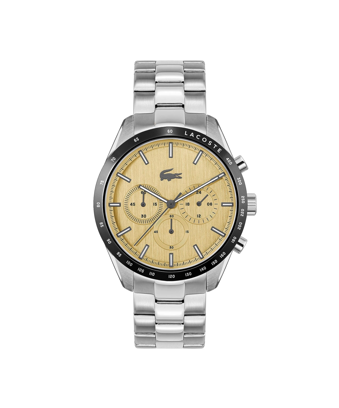 HOTLacoste Boston Men's Chronograph Watch - Classic Stainless Steel - Tachymeter - Water Resistant up to 5ATM/50 Meters - Modern Design for Him - 42mm