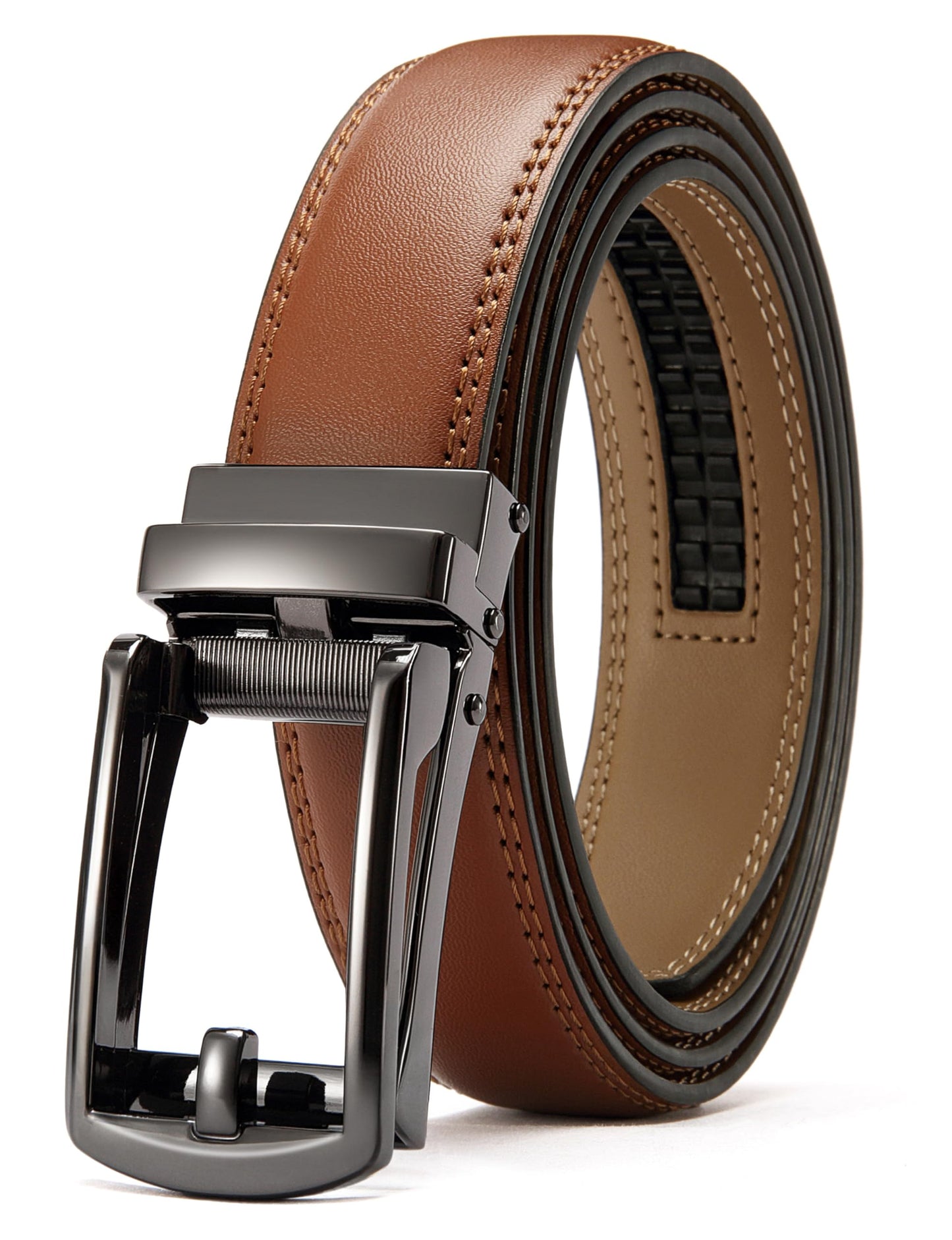HOTCHAOREN Mens Dress Belt - Ratchet Belt Leather 1 1/4" Comfort Click - Perfect Companion to Mens Dress Shoes
