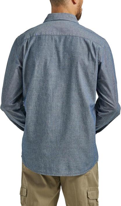 HOTWrangler Authentics Men's Long Sleeve Classic Woven Shirt